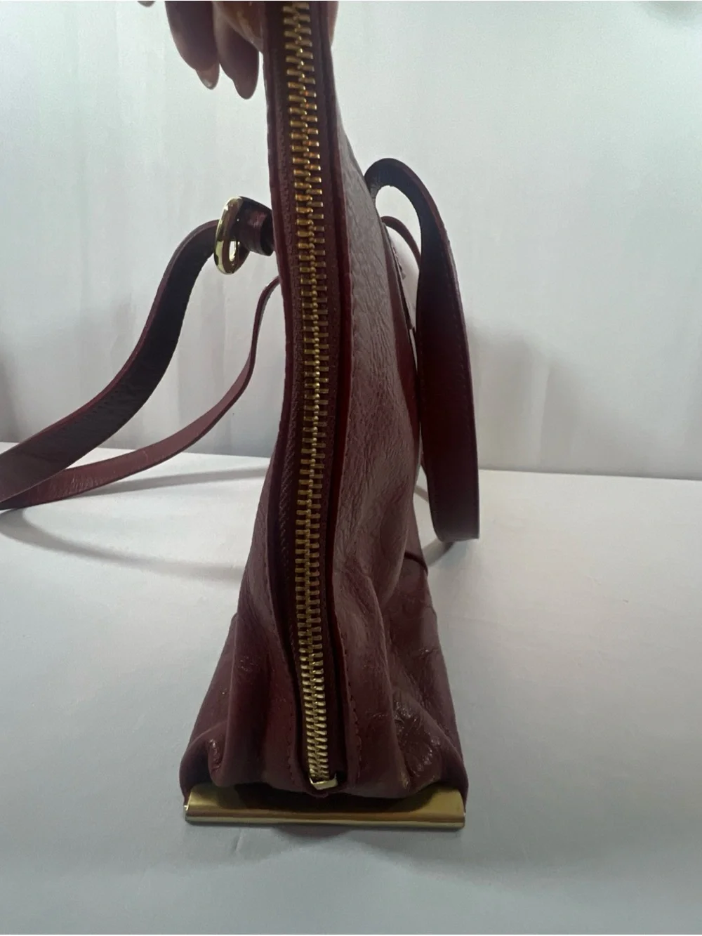 Hidesign Ersa 01 Red Leather Laptop Bag Women Work Tote Shoulder Briefcase Fits